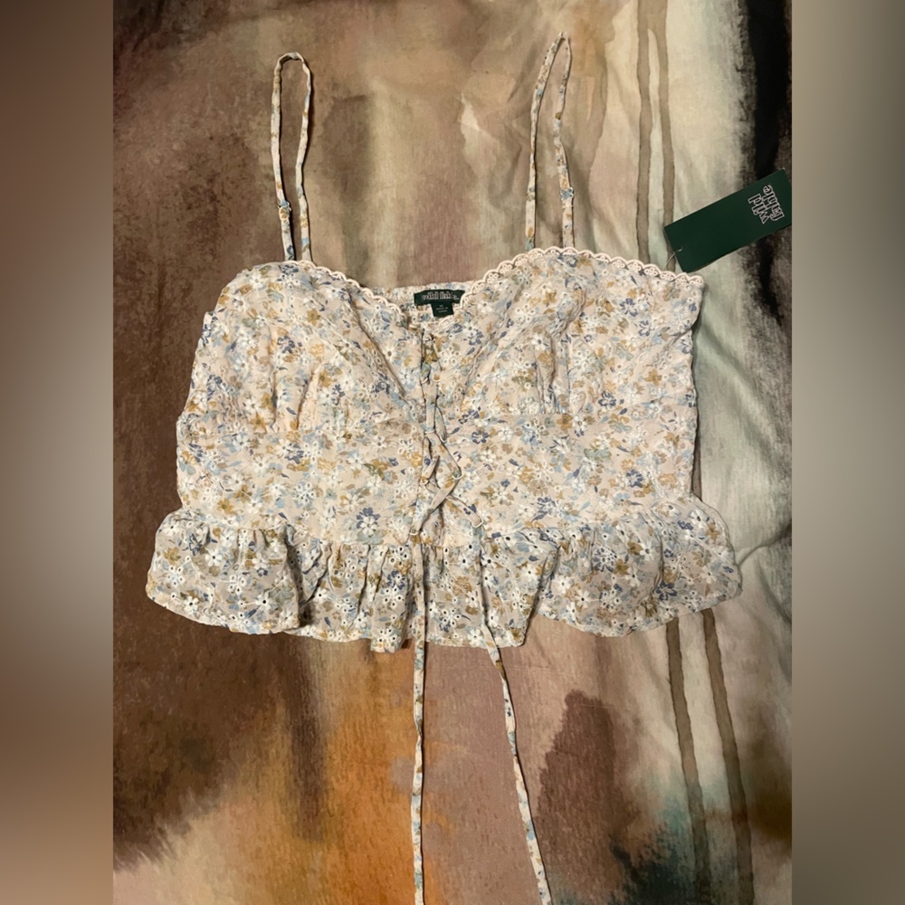 Wild Fable: Lacey Floral Delicate Tank Top